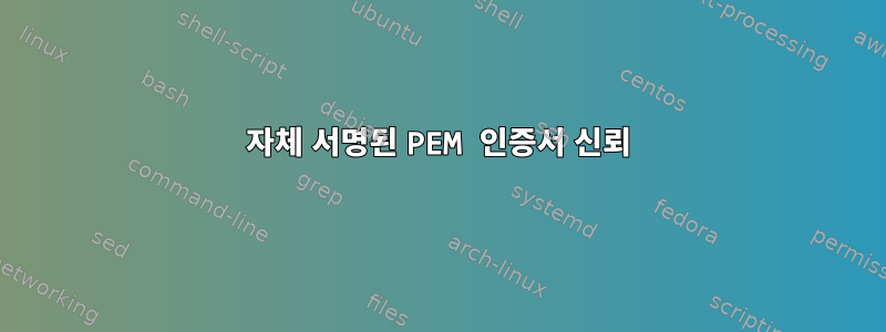 자체 서명된 PEM 인증서 신뢰