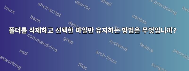 폴더를 삭제하고 선택한 파일만 유지하는 방법은 무엇입니까?