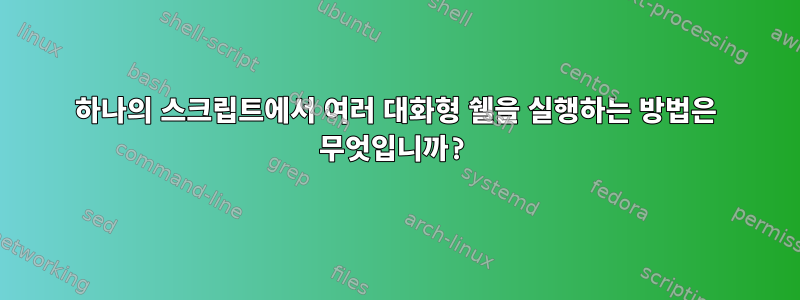 하나의 스크립트에서 여러 대화형 쉘을 실행하는 방법은 무엇입니까?