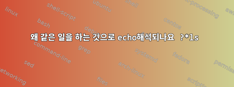 왜 같은 일을 하는 것으로 echo해석되나요 ?*ls