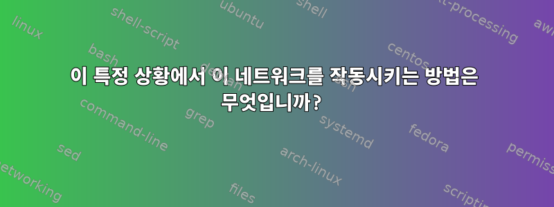 이 특정 상황에서 이 네트워크를 작동시키는 방법은 무엇입니까?