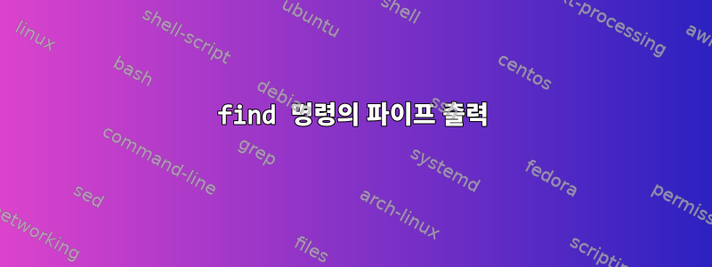 find 명령의 파이프 출력