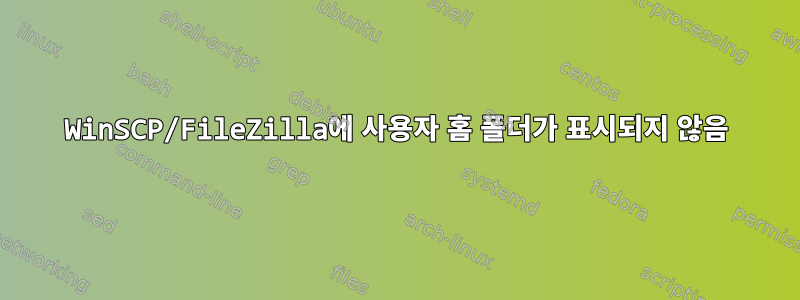 WinSCP/FileZilla에 사용자 홈 폴더가 표시되지 않음