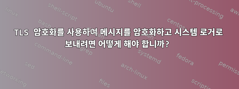 TLS 암호화를 사용하여 메시지를 암호화하고 시스템 로거로 보내려면 어떻게 해야 합니까?