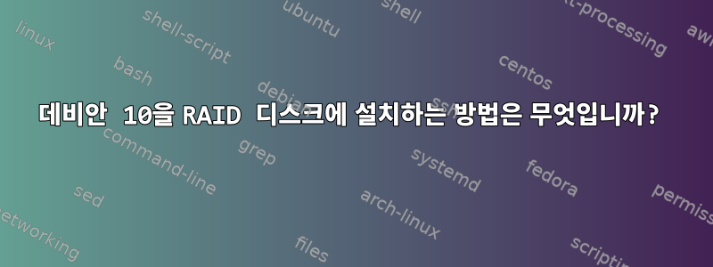 데비안 10을 RAID 디스크에 설치하는 방법은 무엇입니까?