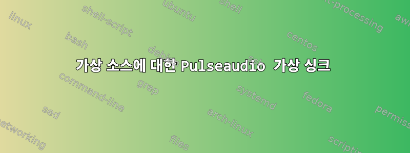 가상 소스에 대한 Pulseaudio 가상 싱크