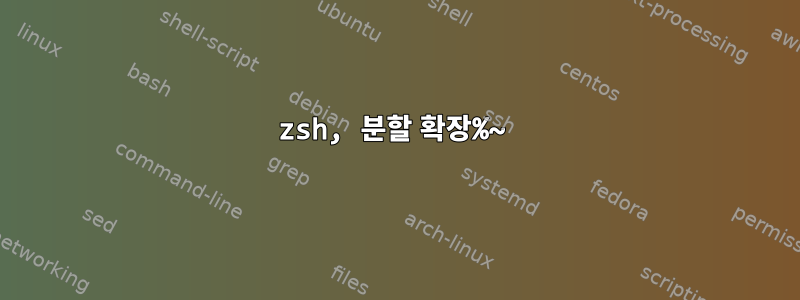 zsh, 분할 확장%~