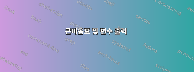 큰따옴표 및 변수 출력