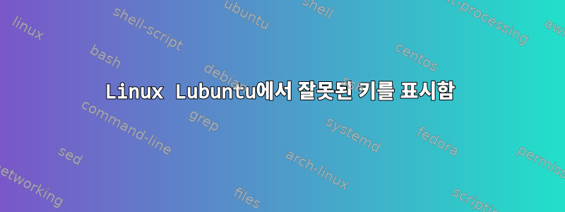 Linux Lubuntu에서 잘못된 키를 표시함