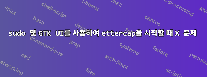 sudo 및 GTK UI를 사용하여 ettercap을 시작할 때 X 문제