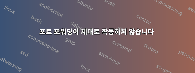 포트 포워딩이 제대로 작동하지 않습니다