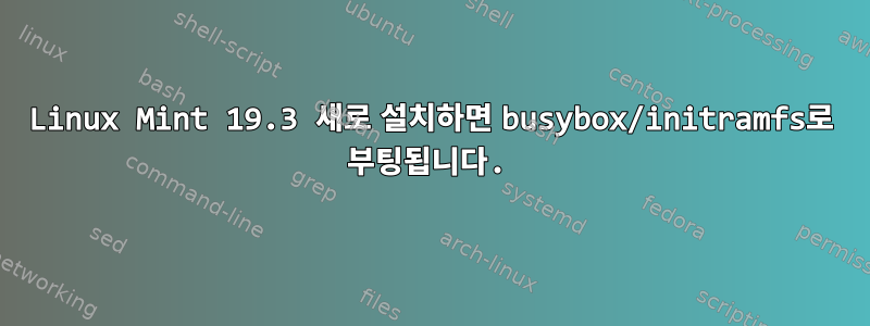 Linux Mint 19.3 새로 설치하면 busybox/initramfs로 부팅됩니다.