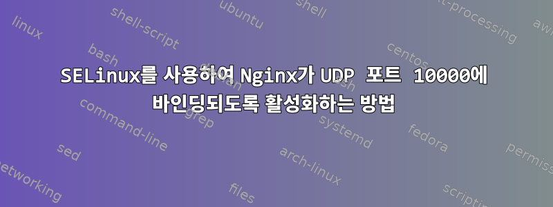 SELinux를 사용하여 Nginx가 UDP 포트 10000에 바인딩되도록 활성화하는 방법