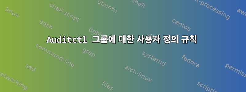 Auditctl 그룹에 대한 사용자 정의 규칙