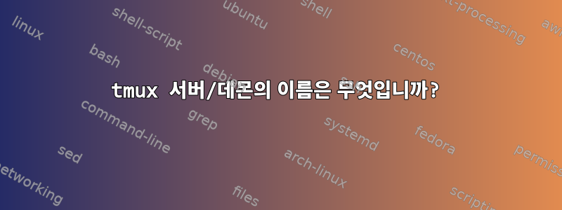 tmux 서버/데몬의 이름은 무엇입니까?