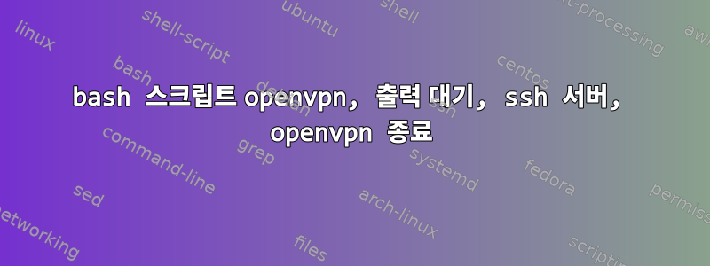 bash 스크립트 openvpn, 출력 대기, ssh 서버, openvpn 종료