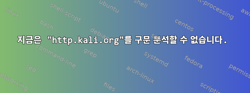 지금은 "http.kali.org"를 구문 분석할 수 없습니다.