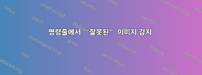 명령줄에서 "잘못된" 이미지 감지