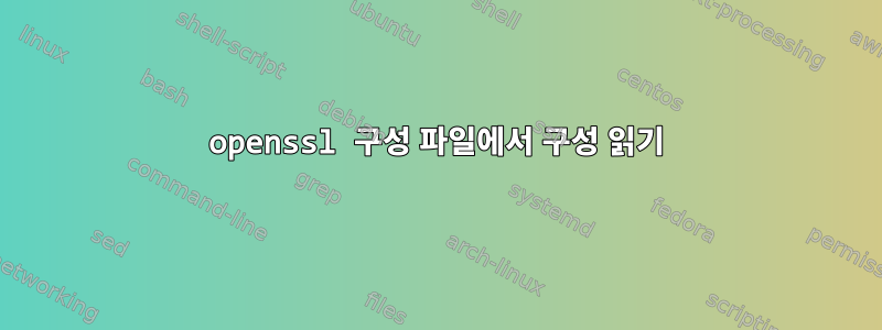 openssl 구성 파일에서 구성 읽기