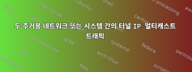 두 주거용 네트워크 또는 시스템 간의 터널 IP 멀티캐스트 트래픽