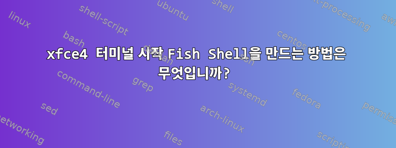 xfce4 터미널 시작 Fish Shell을 만드는 방법은 무엇입니까?