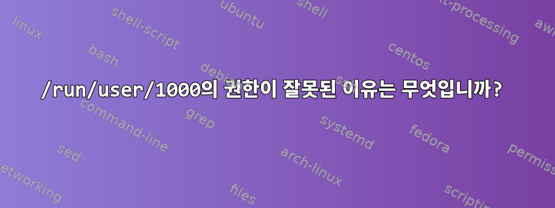 /run/user/1000의 권한이 잘못된 이유는 무엇입니까?