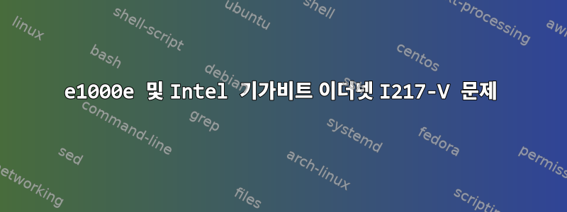 e1000e 및 Intel 기가비트 이더넷 I217-V 문제