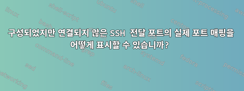 구성되었지만 연결되지 않은 SSH 전달 포트의 실제 포트 매핑을 어떻게 표시할 수 있습니까?