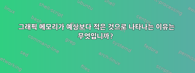 그래픽 메모리가 예상보다 적은 것으로 나타나는 이유는 무엇입니까?