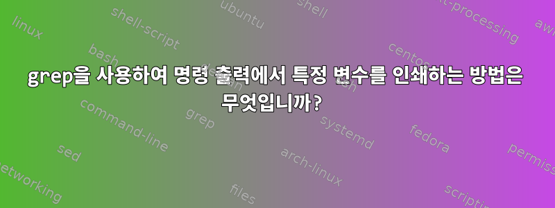 grep을 사용하여 명령 출력에서 ​​특정 변수를 인쇄하는 방법은 무엇입니까?