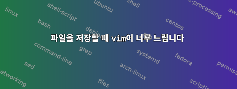 파일을 저장할 때 vim이 너무 느립니다