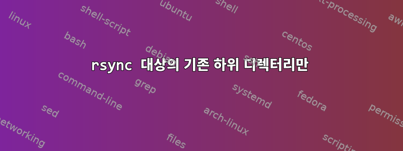 rsync 대상의 기존 하위 디렉터리만