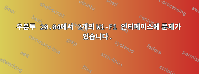 우분투 20.04에서 2개의 Wi-Fi 인터페이스에 문제가 있습니다.