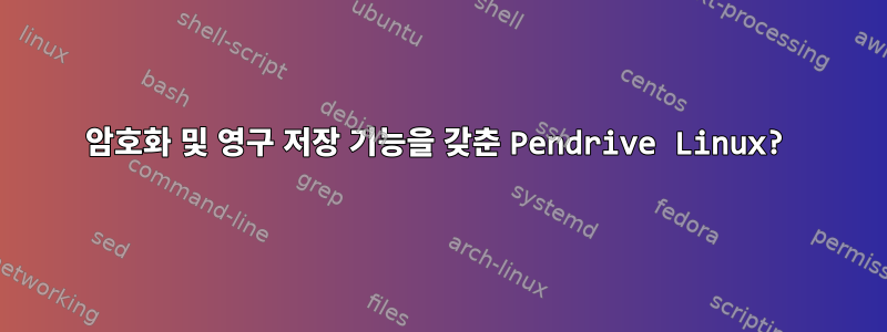 암호화 및 영구 저장 기능을 갖춘 Pendrive Linux?