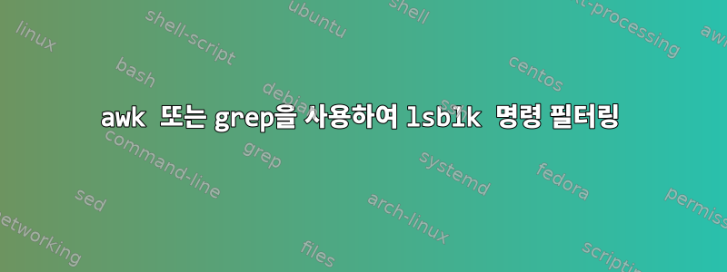 awk 또는 grep을 사용하여 lsblk 명령 필터링