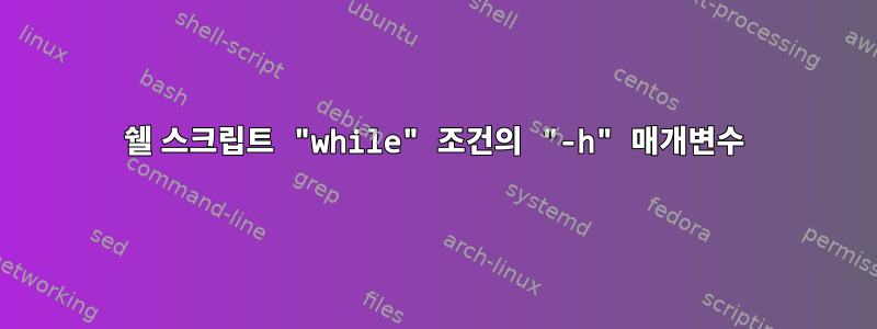 쉘 스크립트 "while" 조건의 "-h" 매개변수