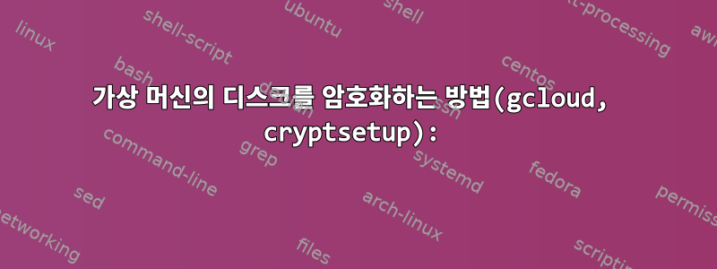 가상 머신의 디스크를 암호화하는 방법(gcloud, cryptsetup):