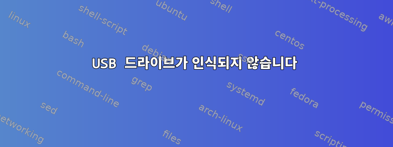 USB 드라이브가 인식되지 않습니다