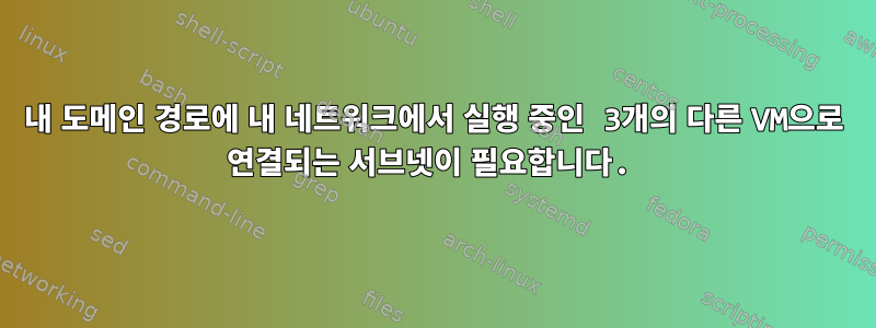 내 도메인 경로에 내 네트워크에서 실행 중인 3개의 다른 VM으로 연결되는 서브넷이 필요합니다.