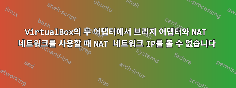 VirtualBox의 두 어댑터에서 브리지 어댑터와 NAT 네트워크를 사용할 때 NAT 네트워크 IP를 볼 수 없습니다