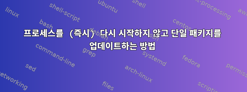 프로세스를 (즉시) 다시 시작하지 않고 단일 패키지를 업데이트하는 방법