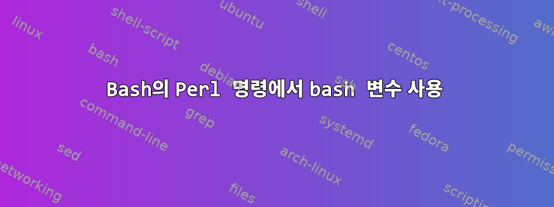 Bash의 Perl 명령에서 bash 변수 사용