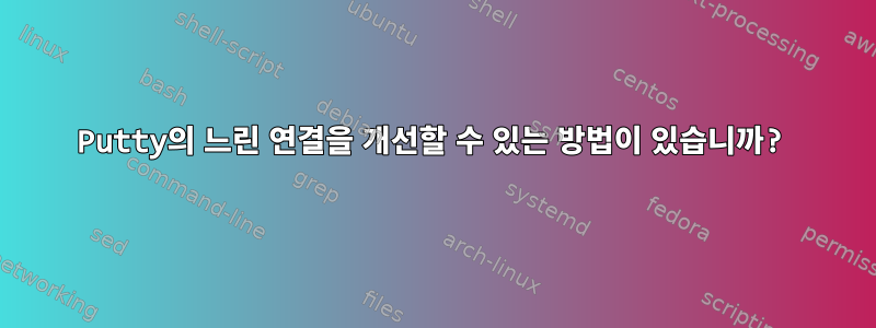 Putty의 느린 연결을 개선할 수 있는 방법이 있습니까?