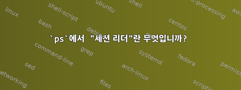 `ps`에서 "세션 리더"란 무엇입니까?