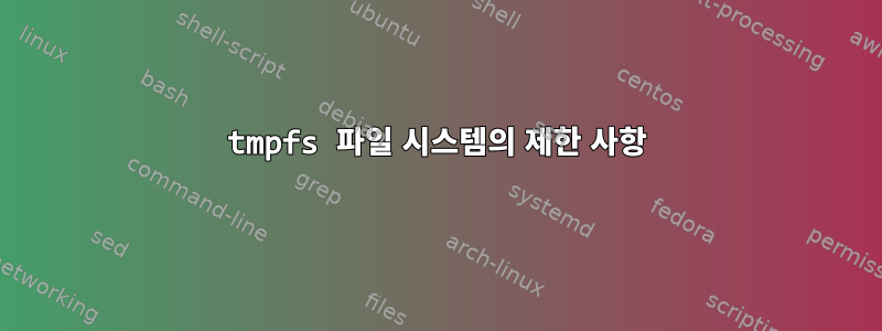 tmpfs 파일 시스템의 제한 사항