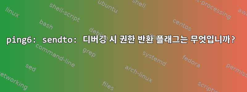 ping6: sendto: 디버깅 시 권한 반환 플래그는 무엇입니까?