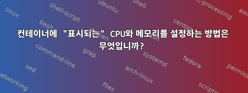 컨테이너에 "표시되는" CPU와 메모리를 설정하는 방법은 무엇입니까?