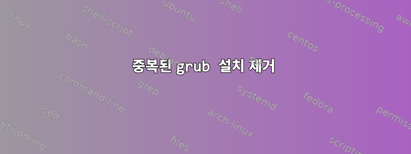 중복된 grub 설치 제거