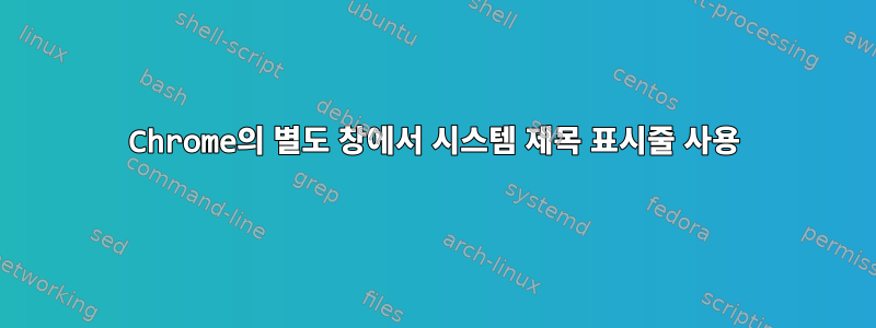 Chrome의 별도 창에서 시스템 제목 표시줄 사용