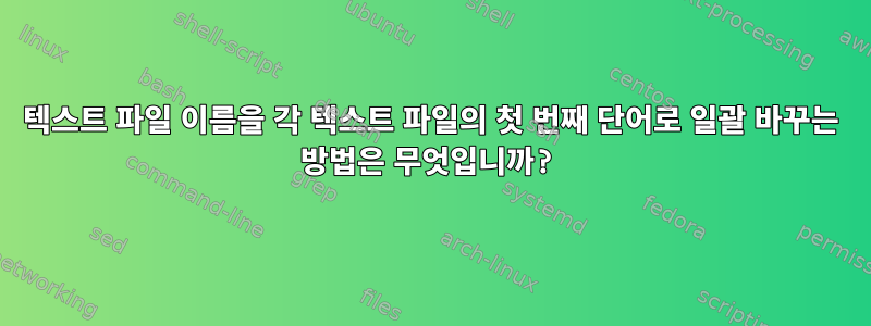 텍스트 파일 이름을 각 텍스트 파일의 첫 번째 단어로 일괄 바꾸는 방법은 무엇입니까?